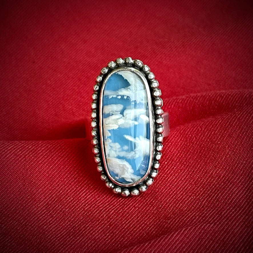 Happy Clouds Agate Ring