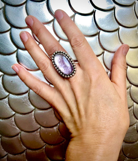 Lavender/ Pink Lepidolite Ring