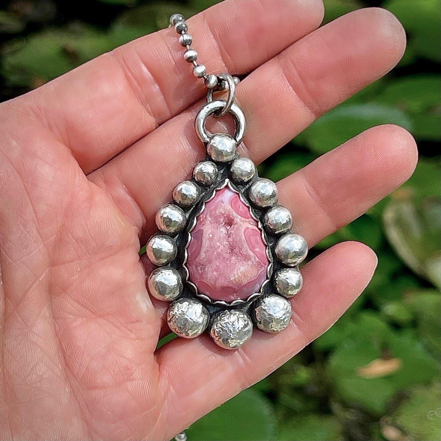 Rhodochrosite Pendant (with chain)