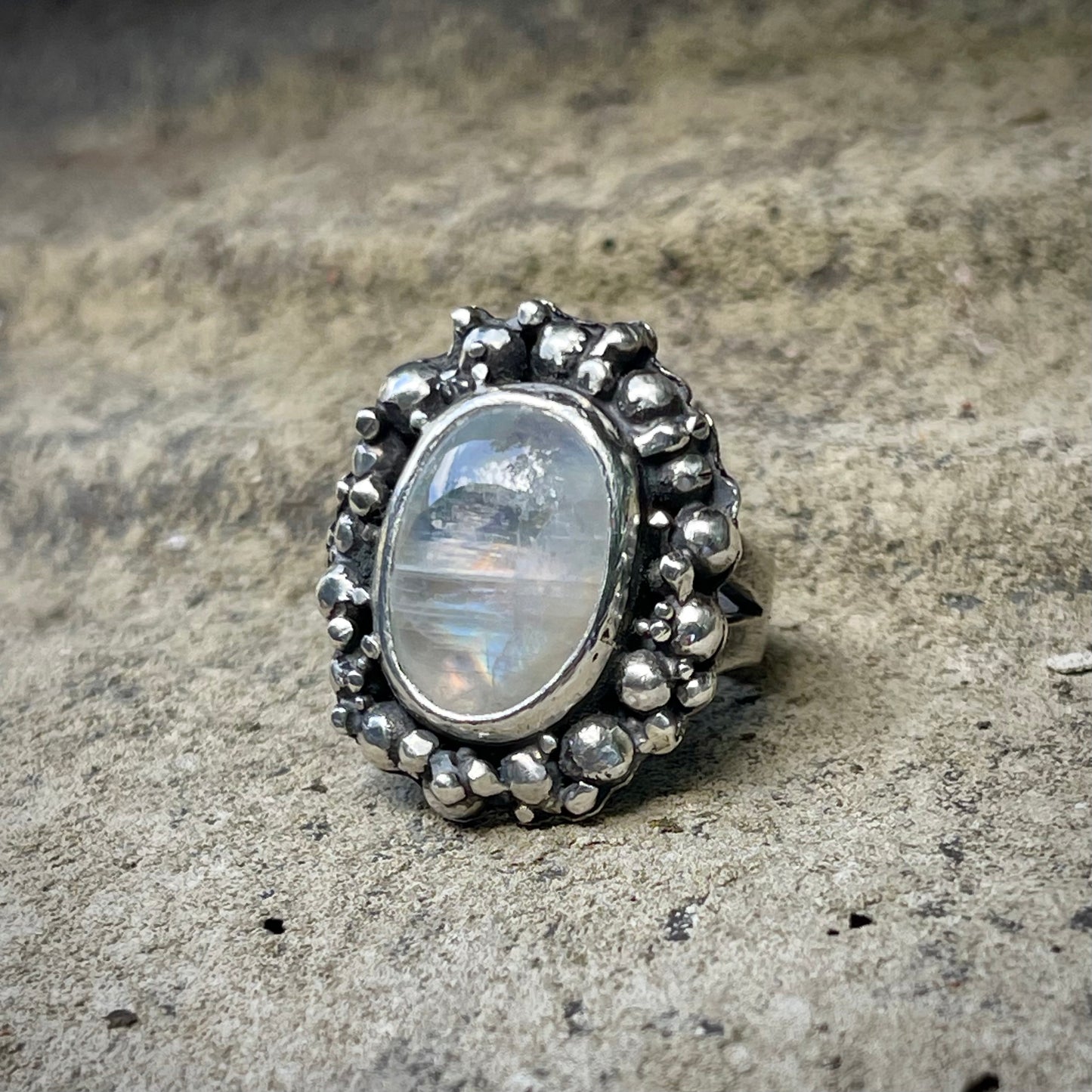 Moonstone Bubbles ring