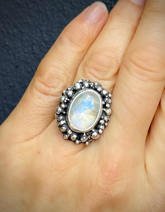 Moonstone Bubbles ring