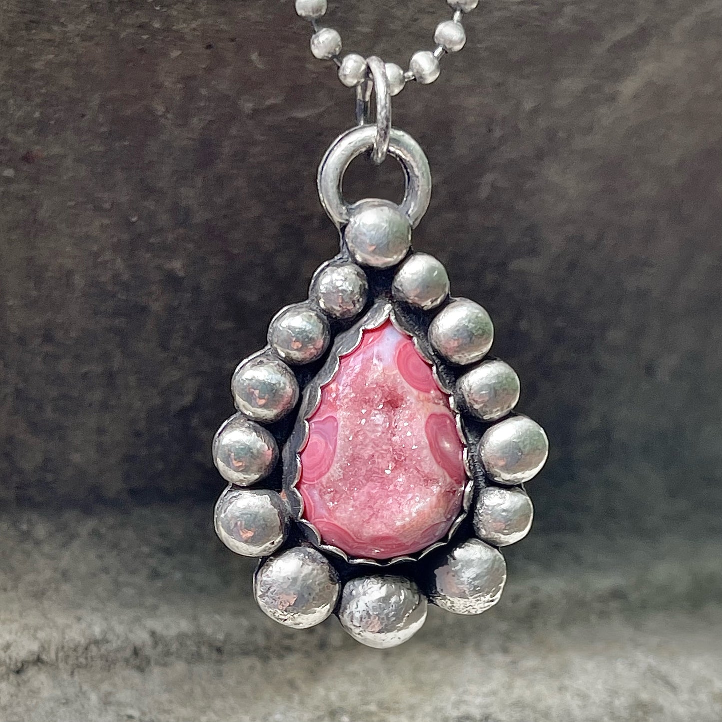 Rhodochrosite Pendant (with chain)